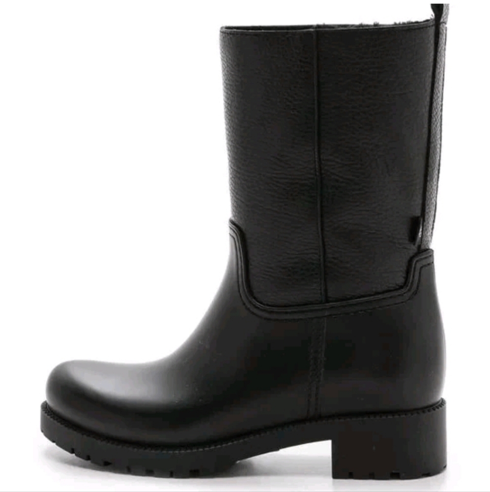 NEW LK Bennett Black Shearling Winter & Rain Boots